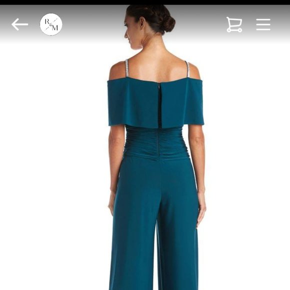 Emerald Ruched Bodice Jumpsuit - Picture 4 of 6